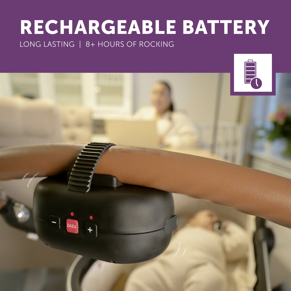Robby - Automatic & Adjustable Stroller Rocker with Cry Sensor | ZAZU ...